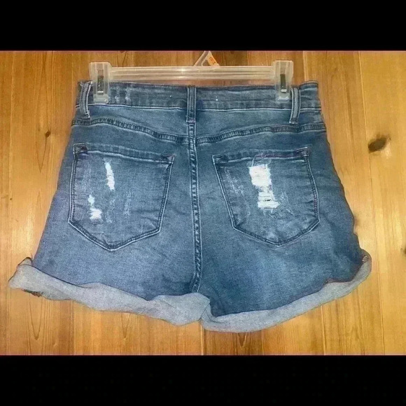 Kancan High Rise Distressed Denim Shorts Size Womens 27 - Picture 2 of 4